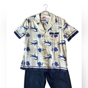 Tombolo “Reptile Dysfunction” crocodile cabana shirt